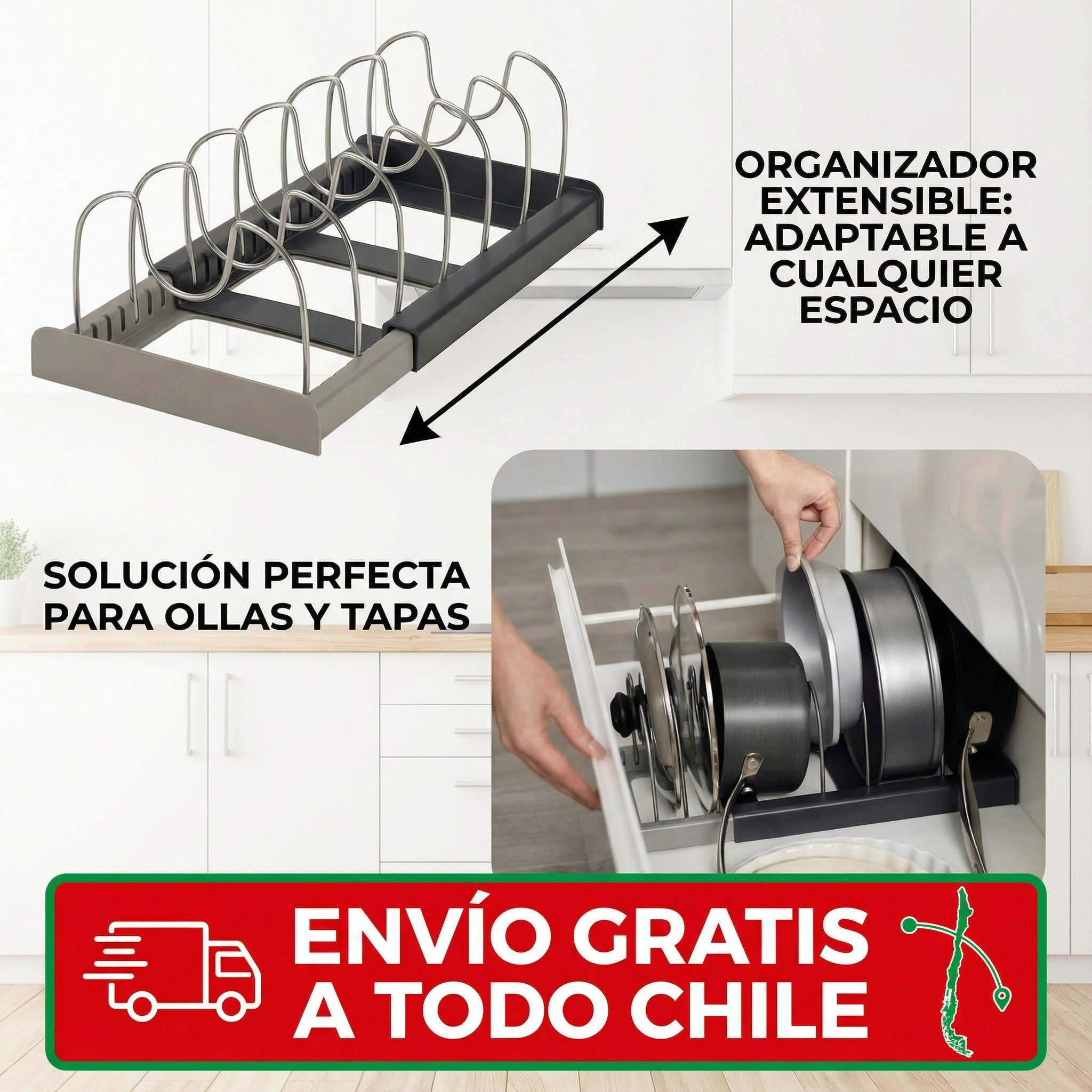 Rack Organizador De Tapas De Ollas