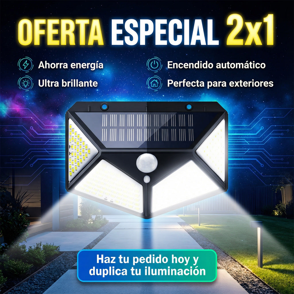 Lámpara LED Solar de Pared x2 – Seguridad, Estilo y Energía Solar 🔐💡