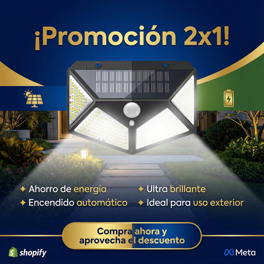 Lámpara LED Solar de Pared x2 – Seguridad, Estilo y Energía Solar 🔐💡