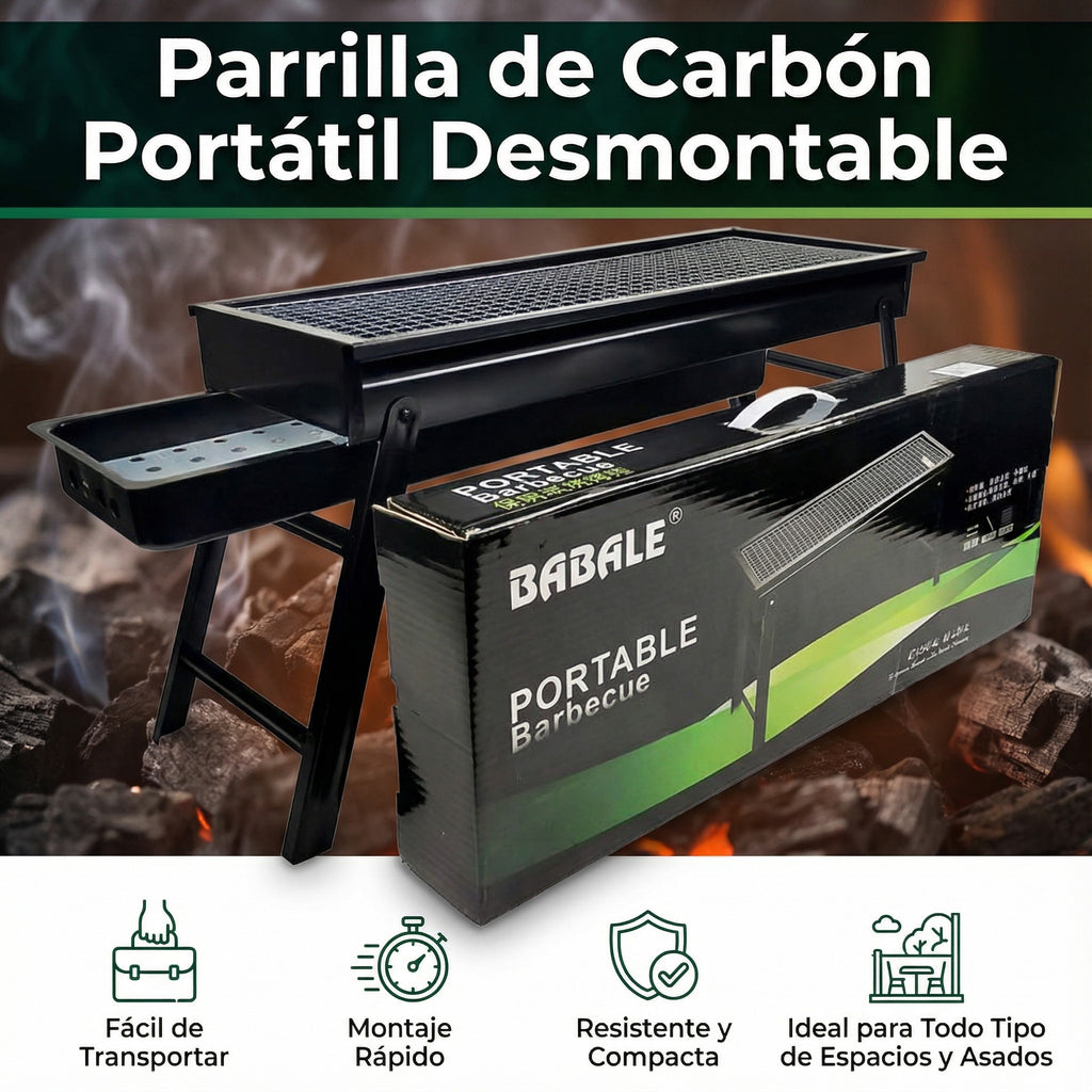 Parrilla de Carbón Portátil de Acero
